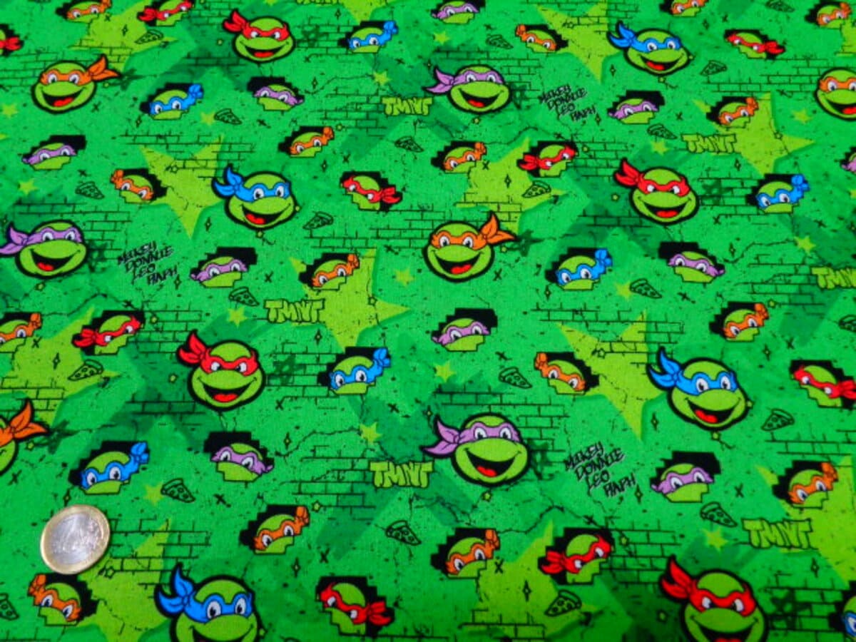 Popelín algodón estampado (patchwork) – Serie Las Tortugas Ninja