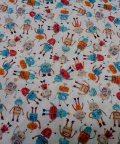Popelín algodón estampado (patchwork) – Serie Robots