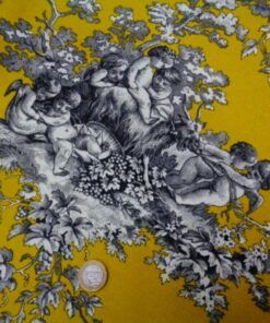 Alternative view of Loneta estampada Half Panamá – Serie Toile De Jouy Angeles Mostaza