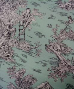 Alternative view of Loneta estampada Half Panamá – Serie Toile De Jouy Verde