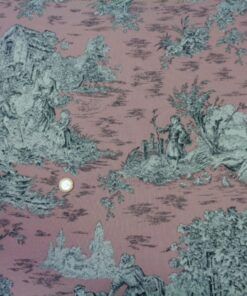 Loneta estampada Half Panamá – Serie Toile De Jouy Rosa